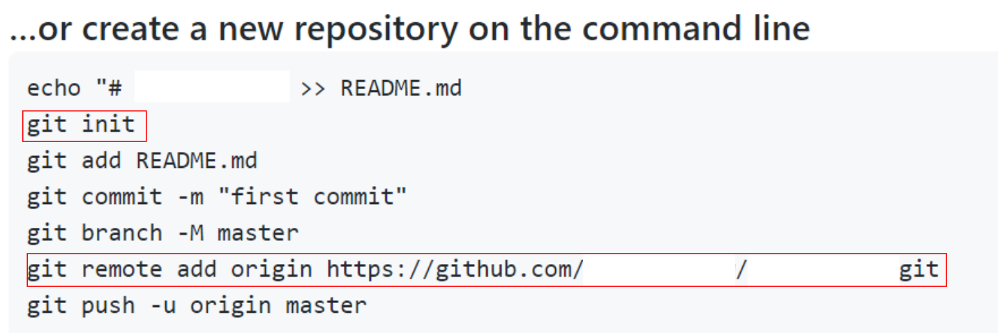 GitHub 建立空倉庫後顯示的 command line 初始化指令